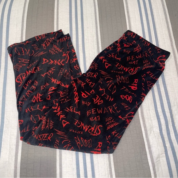 Men's Black and Red Graphic Joggers - Picture 4 of 4